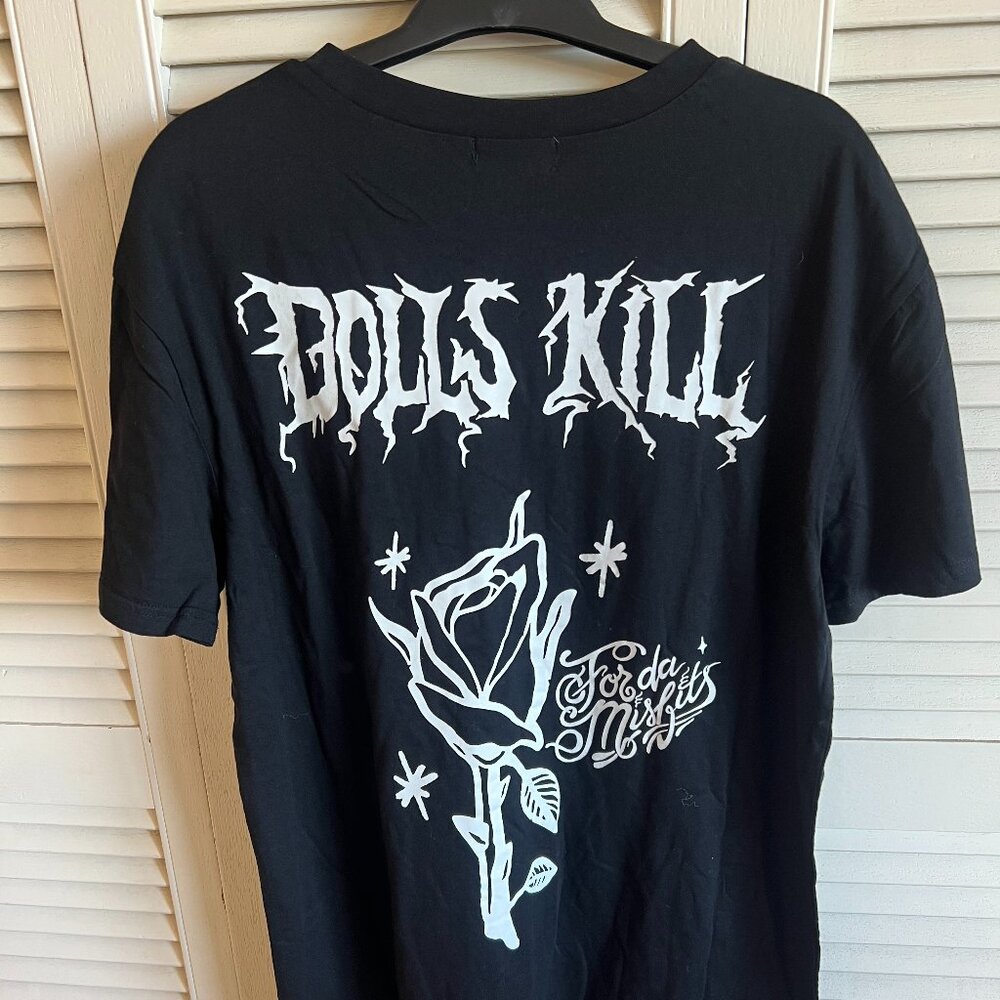 DOLLS KILL T-SHIRT BLACK WITH LOGO INFRONT